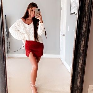 Spaghetti strap red dress